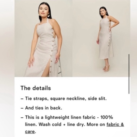 Reformation ‘Mar’ Linen Midi Dress 4 - Picture 5 of 8